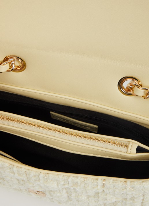 NIKKIE Ann schoudertas met tweed-look - detail 3 lichtgeel