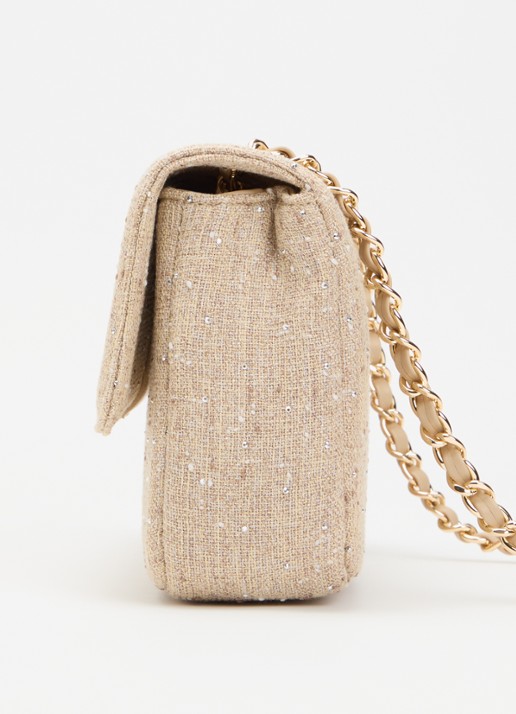NIKKIE Ann Shiny crossbodytas met strass - detail 3 beige