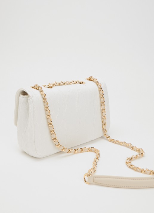 NIKKIE Ann Structured schoudertas met logo - achterkant 4 gebroken wit