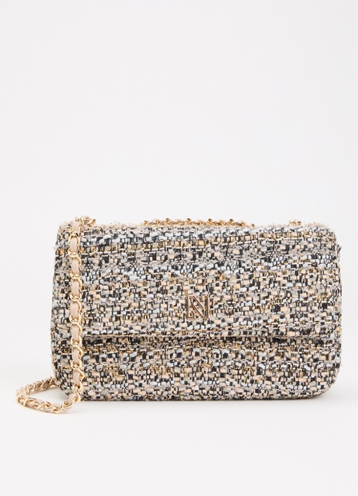 NIKKIE Ann Tweed schoudertas in wolblend met glitter