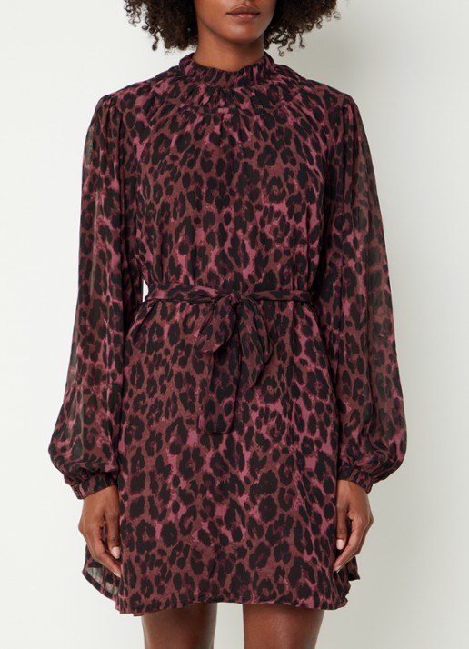 NIKKIE Arabella mini jurk met dierenprint