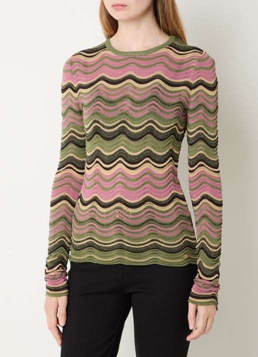 NIKKIE Arlla top met ingebreid patroon en lurex
