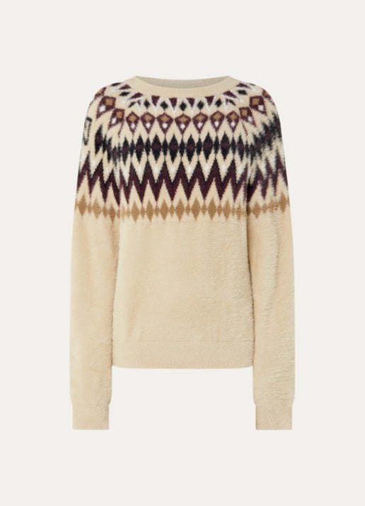 NIKKIE Aster fijngebreide pullover met ingebreid dessin