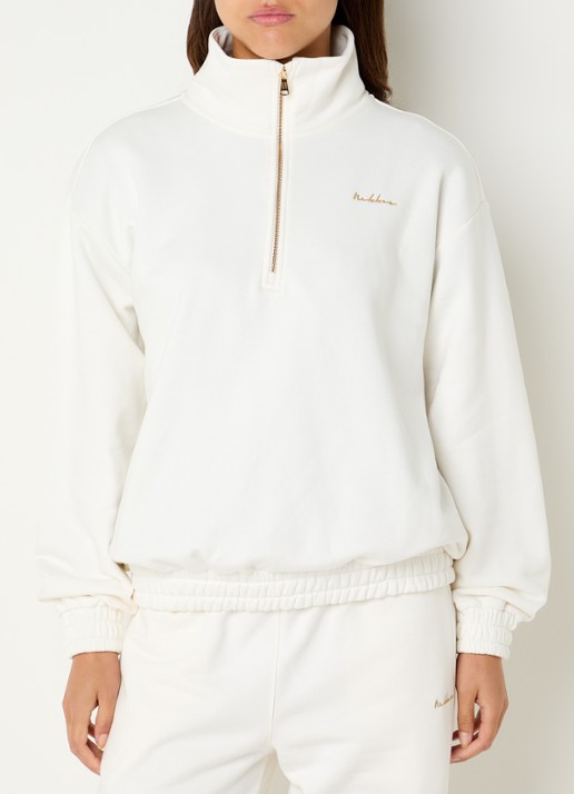 NIKKIE Avaleigh sweater met halve rits en logo