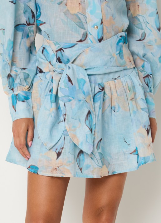 NIKKIE Avalon midi plooirok met bloemenprint en geknoopt detail