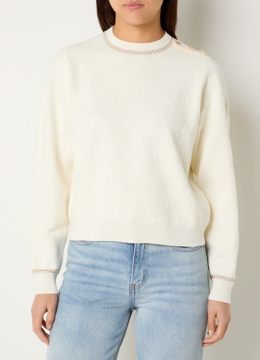 NIKKIE Avani pullover met logoborduring