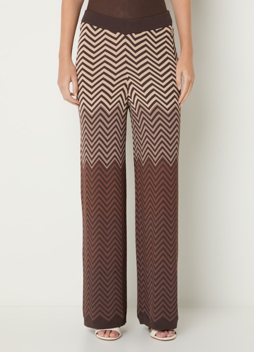 NIKKIE Avva fijngebreide broek met print