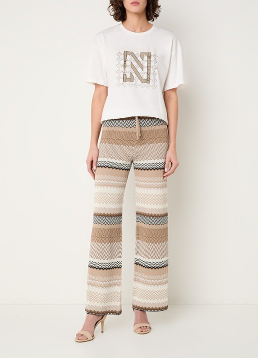 NIKKIE Chain T-shirt met print - voorkant 3 oudroze