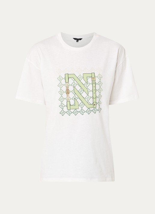 NIKKIE Chain T-shirt met print - voorkant 2 groen