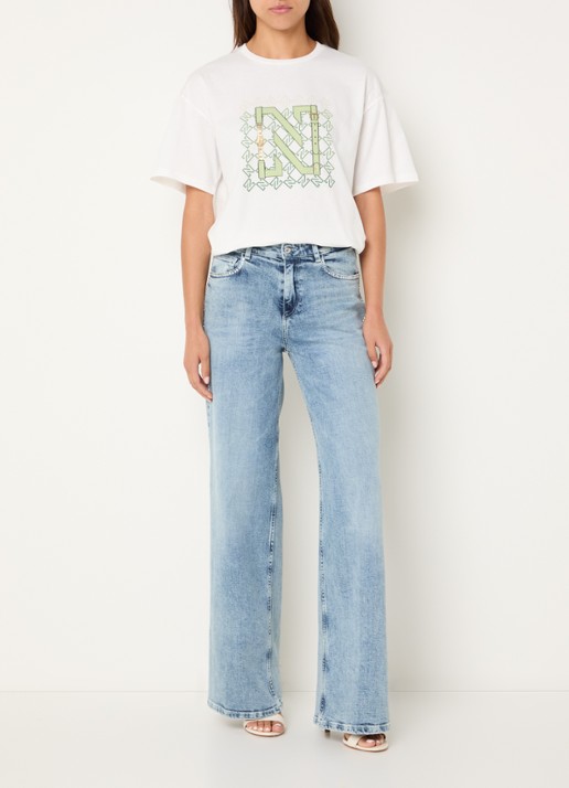 NIKKIE Chain T-shirt met print - voorkant 3 groen