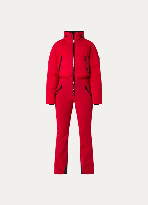 NIKKIE Gemma flared fit skipak met opbergbare capuchon en ritszakken - voorkant 2 rood