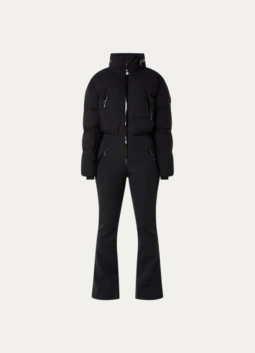 NIKKIE Gemma flared fit skipak met opbergbare capuchon en ritszakken - voorkant 6 zwart