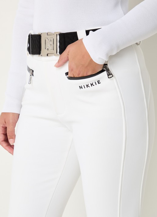 NIKKIE Grace high waist flared fit skibroek met ceintuur - detail 6 wit