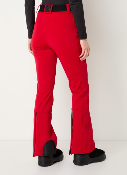 NIKKIE Grace high waist flared fit skibroek met ceintuur - achterkant rood