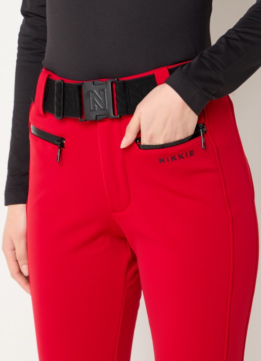 NIKKIE Grace high waist flared fit skibroek met ceintuur - detail 7 rood