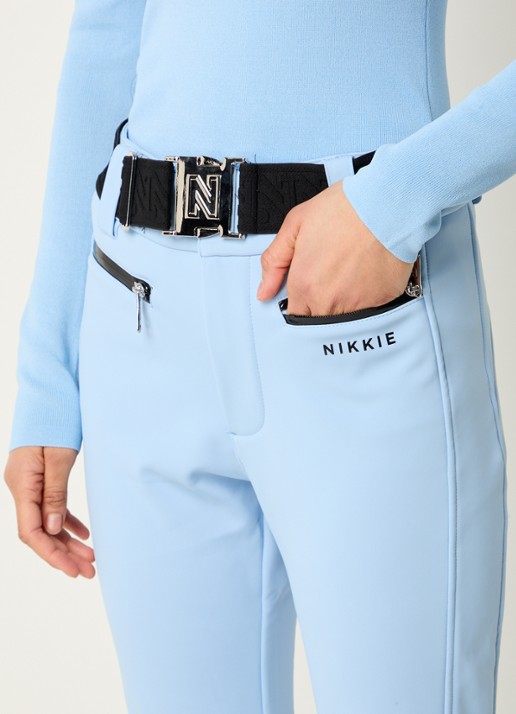 NIKKIE Grace high waist flared fit skibroek met ceintuur - detail 7 blauw