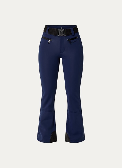 NIKKIE Grace high waist flared fit skibroek met ceintuur - voorkant 2 donkerblauw