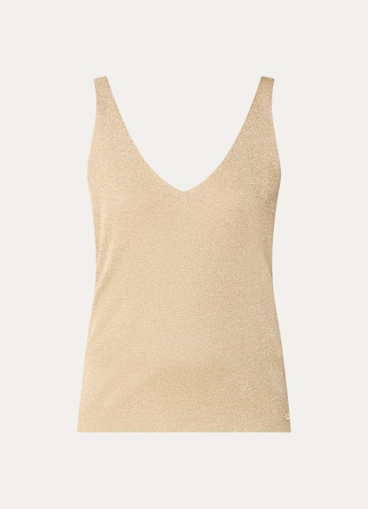 NIKKIE Indio top met strass - voorkant 2 goud