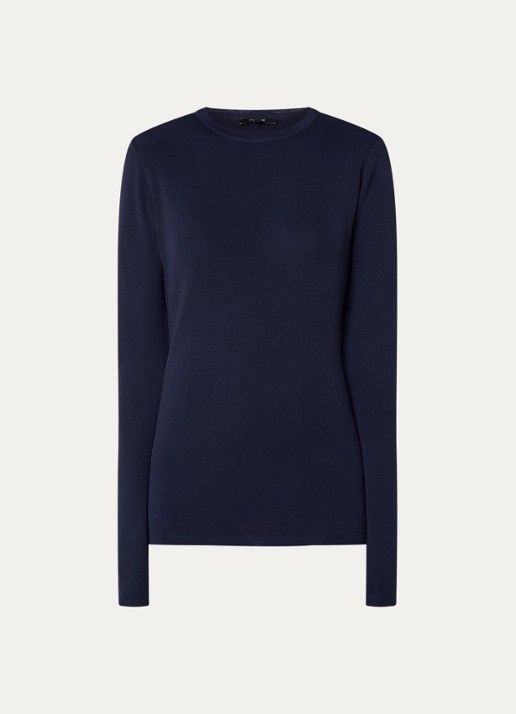 NIKKIE Jolie fijngebreide fitted top  - voorkant donkerblauw