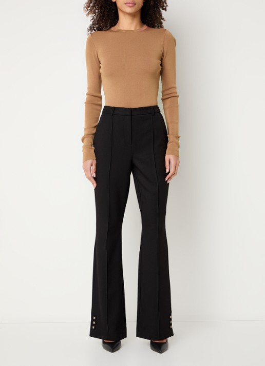 NIKKIE Jolie fijngebreide fitted top  - voorkant 2 camel