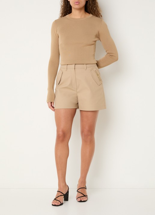 NIKKIE Jolie fijngebreide longsleeve met stretch - voorkant 4 camel