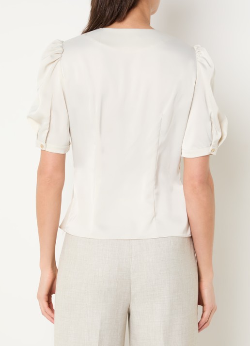 NIKKIE Kransis tuniek met pofmouwen - achterkant 4 creme