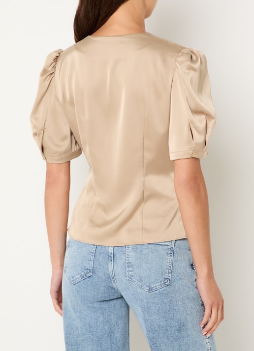 NIKKIE Kransis tuniek met pofmouwen - achterkant khaki