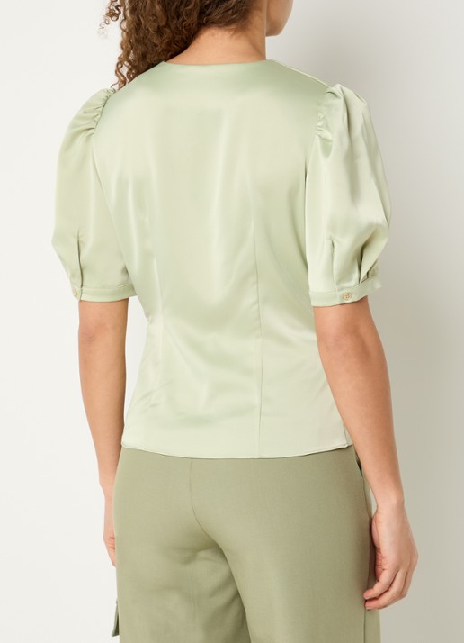 NIKKIE Kransis tuniek met pofmouwen - achterkant 4 donkerbeige