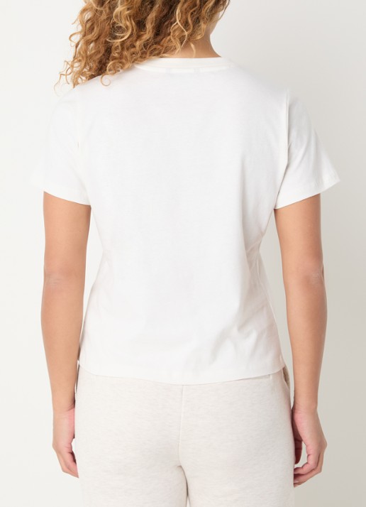 NIKKIE Logo Ring T-shirt met ronde hals - achterkant gebroken wit