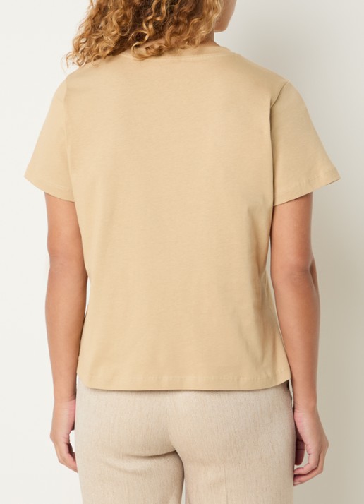 NIKKIE Logo Ring T-shirt met ronde hals - achterkant beige