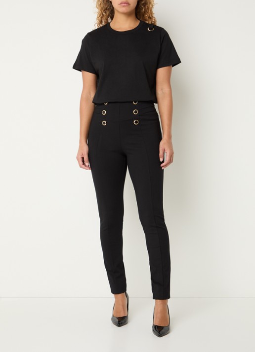 NIKKIE Logo Ring T-shirt met ronde hals - voorkant 2 zwart