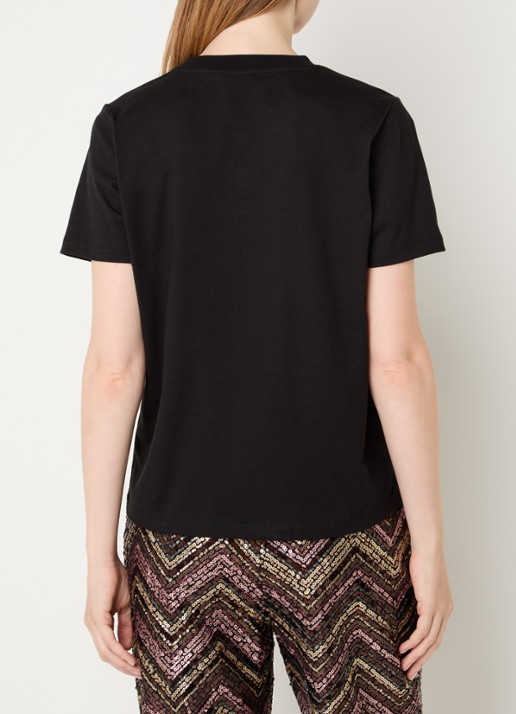 NIKKIE N Chains T-shirt met logo - achterkant zwart