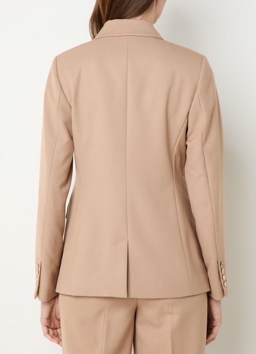 NIKKIE Oakland double-breasted blazer met schoudervulling en klepzakken - achterkant camel