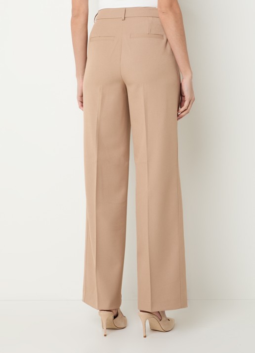 NIKKIE Oakland high waist straight fit pantalon met persplooi - achterkant 3 camel