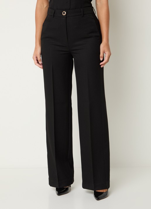 NIKKIE Oakland high waist straight fit pantalon met persplooi