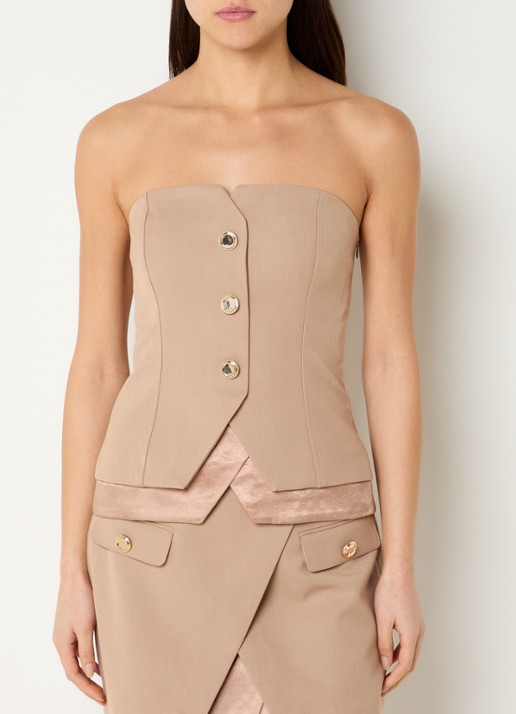 NIKKIE Oakland strapless gilet met sierknopen