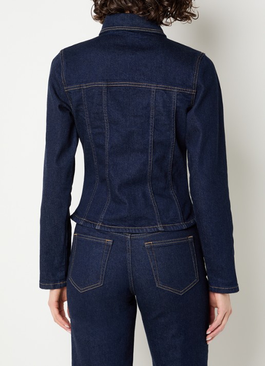 NIKKIE Obra blouse van denim - achterkant 2 indigo