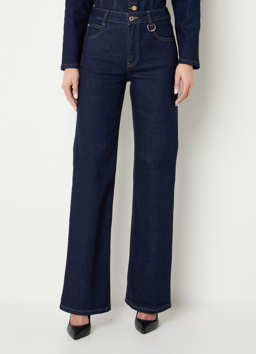 NIKKIE Obra high waist straight leg jeans met donkere wassing