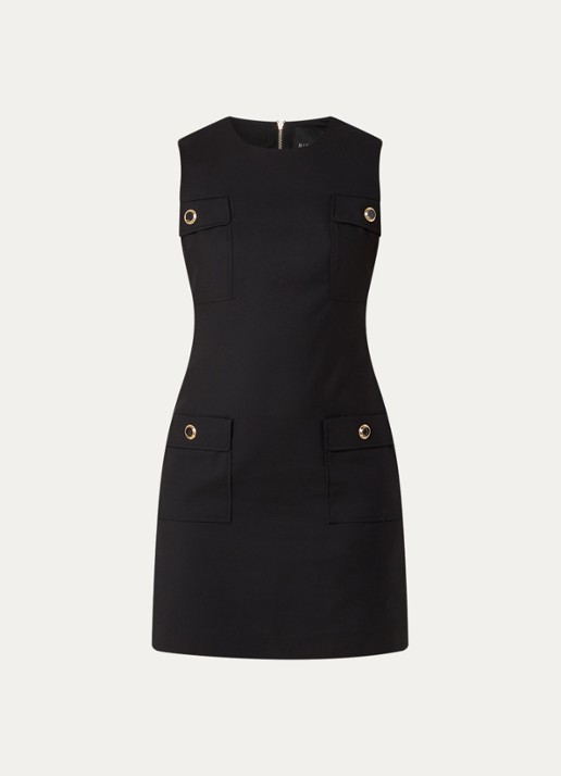 NIKKIE Odensa mini jurk met klepzakken - voorkant 3 zwart