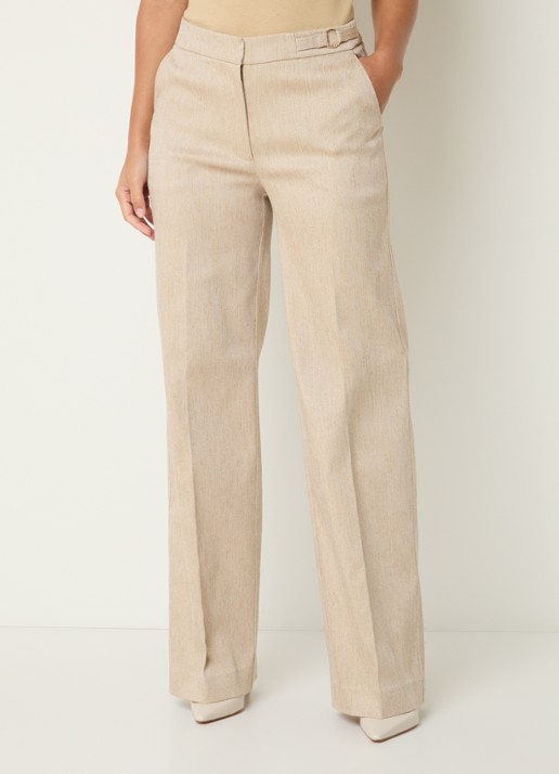 NIKKIE Olympia high waist straight fit pantalon met lurex en persplooi