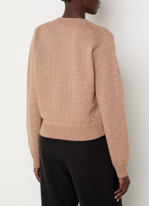 NIKKIE Omarah pullover met lurex en logoprint - achterkant 3 gebroken wit