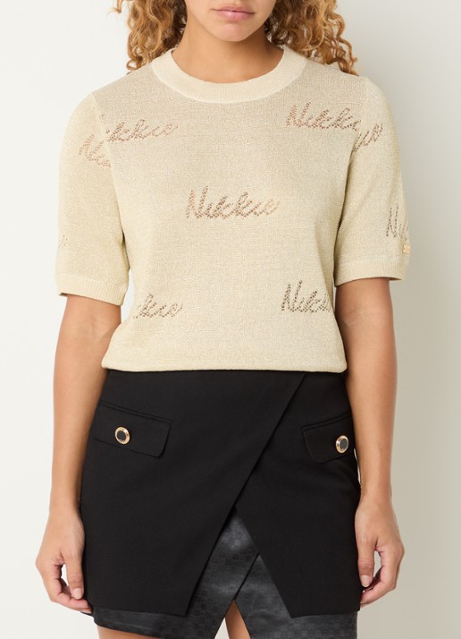 NIKKIE Omarah top met lurex en logo