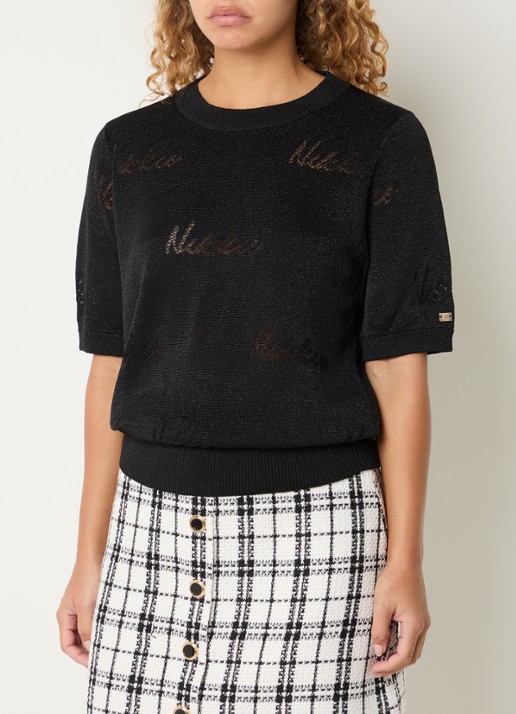 NIKKIE Omarah top met lurex en logo
