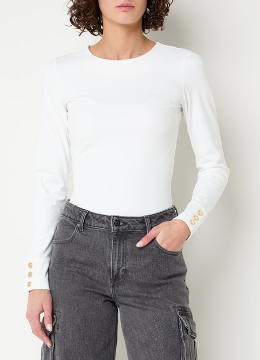 NIKKIE Oshawa top met ronde hals