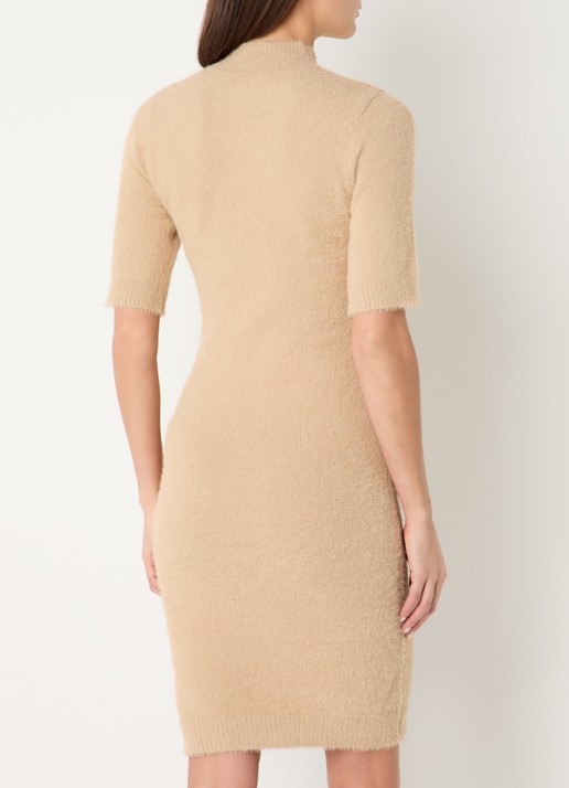 NIKKIE Otaru mini trui-jurk met col - achterkant beige