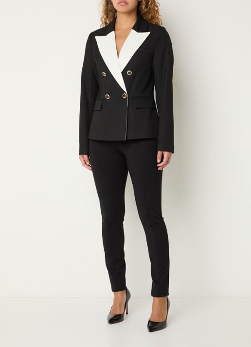 NIKKIE Oulu double-breasted blazer met klepzakken - voorkant 3 zwart
