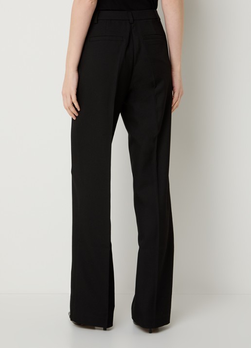 NIKKIE Oulu mid waist straight fit pantalon met steekzakken - achterkant 3 zwart