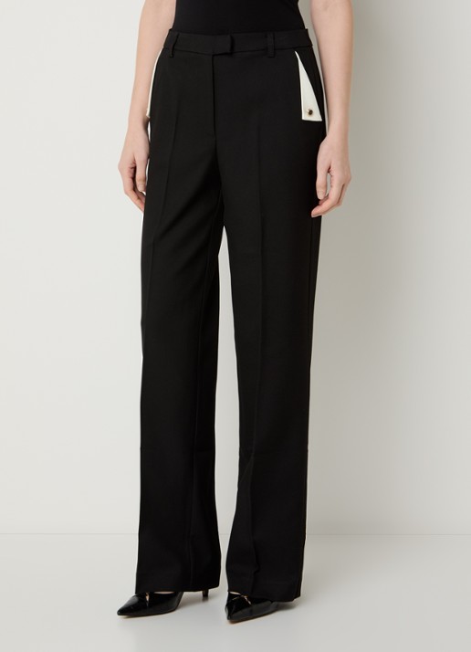 NIKKIE Oulu mid waist straight fit pantalon met steekzakken