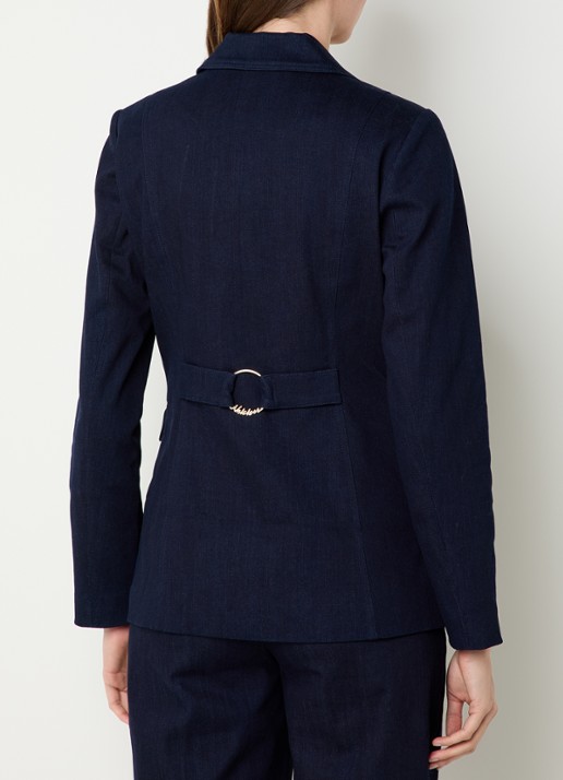 NIKKIE Oviedo blazer met klepzakken - achterkant donkerblauw