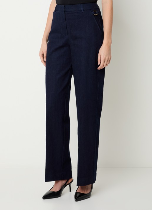 NIKKIE Oviedo high waist straight fit pantalon van denim met steekzakken